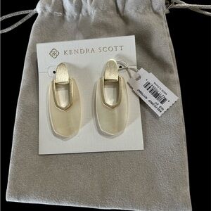 Kendra Scott Gold and Ivory Drop Earrings